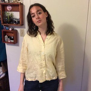 Yellow Linen Button Down